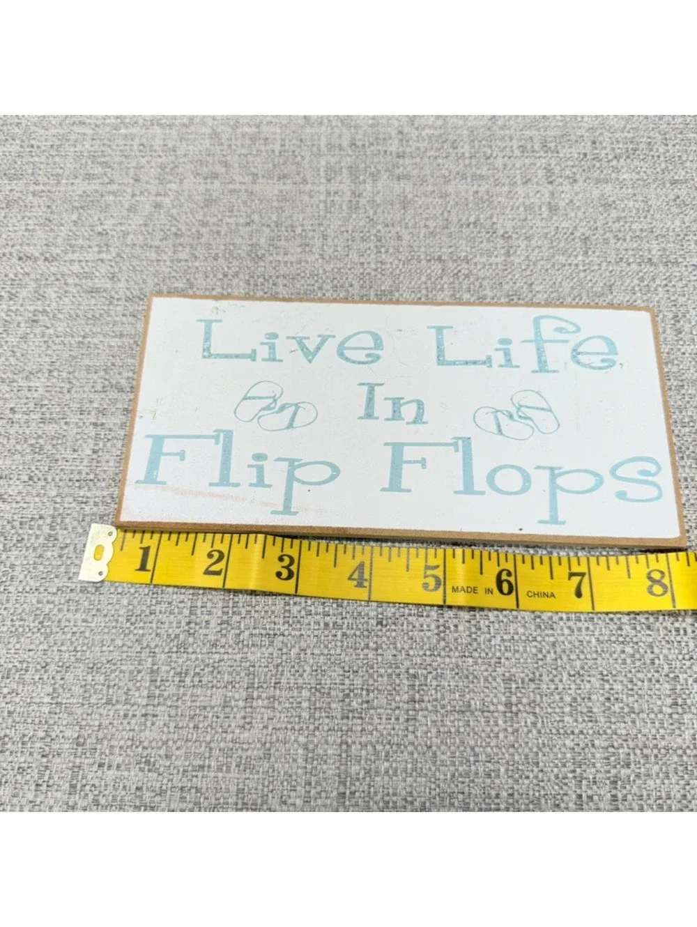 Live Life In Flip Flops Beach Coastal Quote Wooden Magnet Sign 8” x 4”
